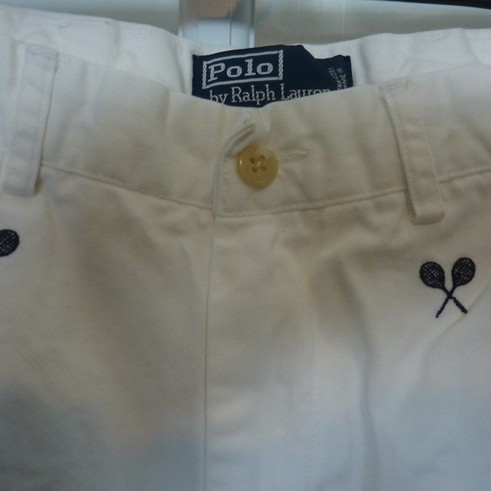 Polo by Ralph Lauren White Tennis Racquet Logo